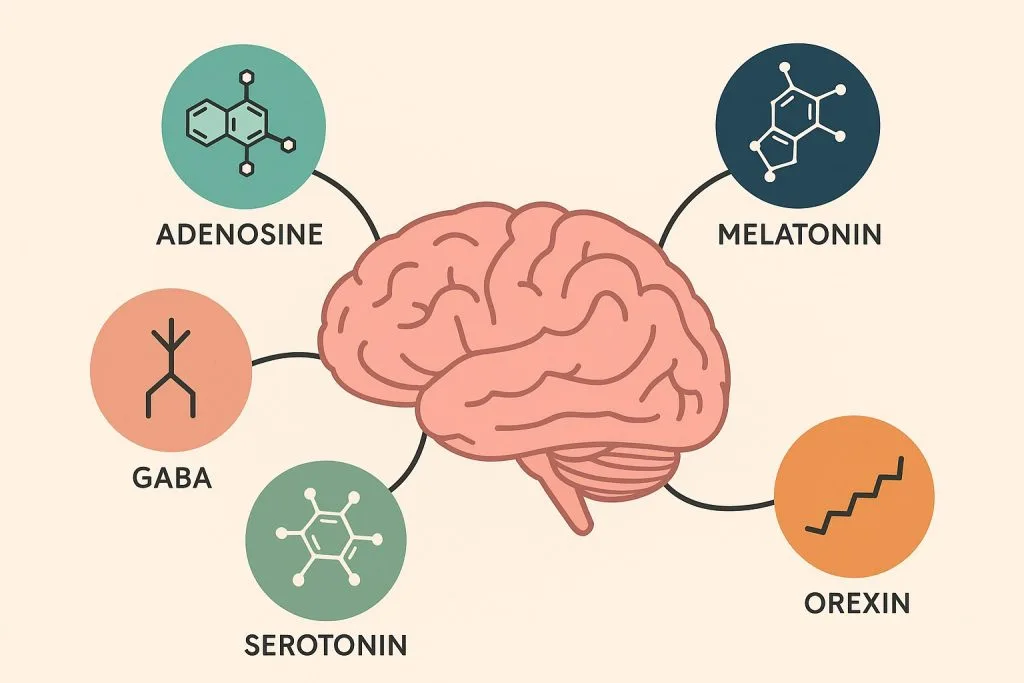 خواب آلودگی مواد مغزی موثر در خواب